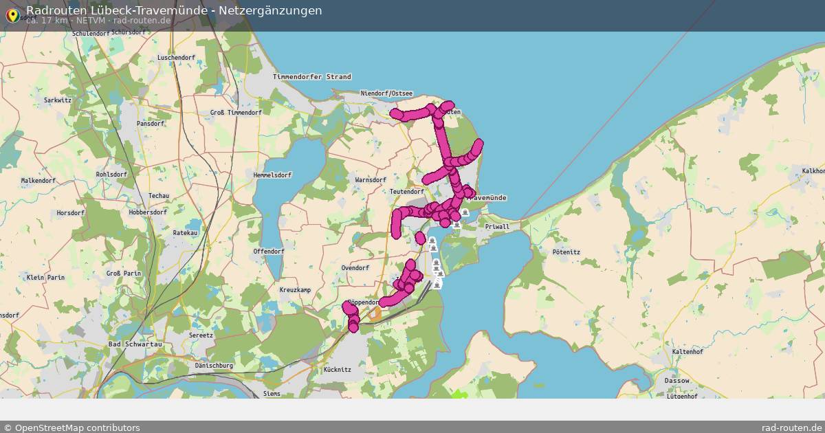 Radrouten Lübeck-Travemünde - Netzergänzungen (NeTVM) – Fernradroute auf Rad-Routen.de