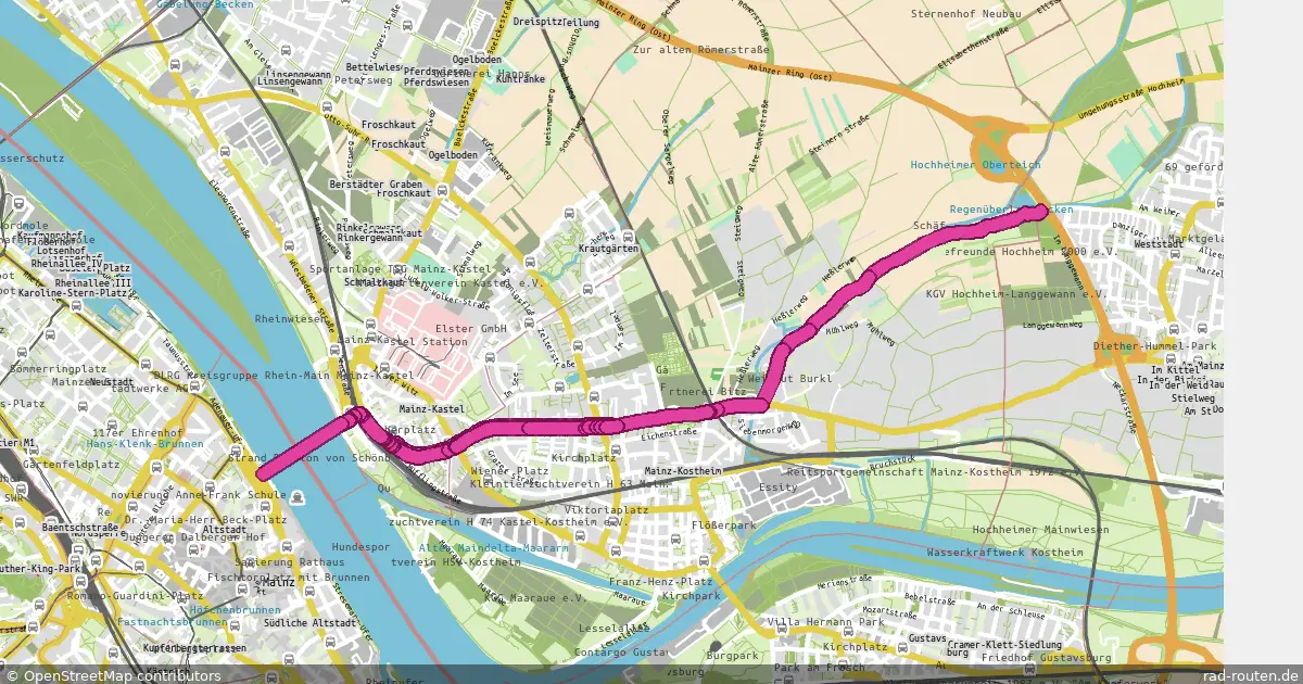 Radrouten Wiesbaden – Fernradroute auf Rad-Routen.de