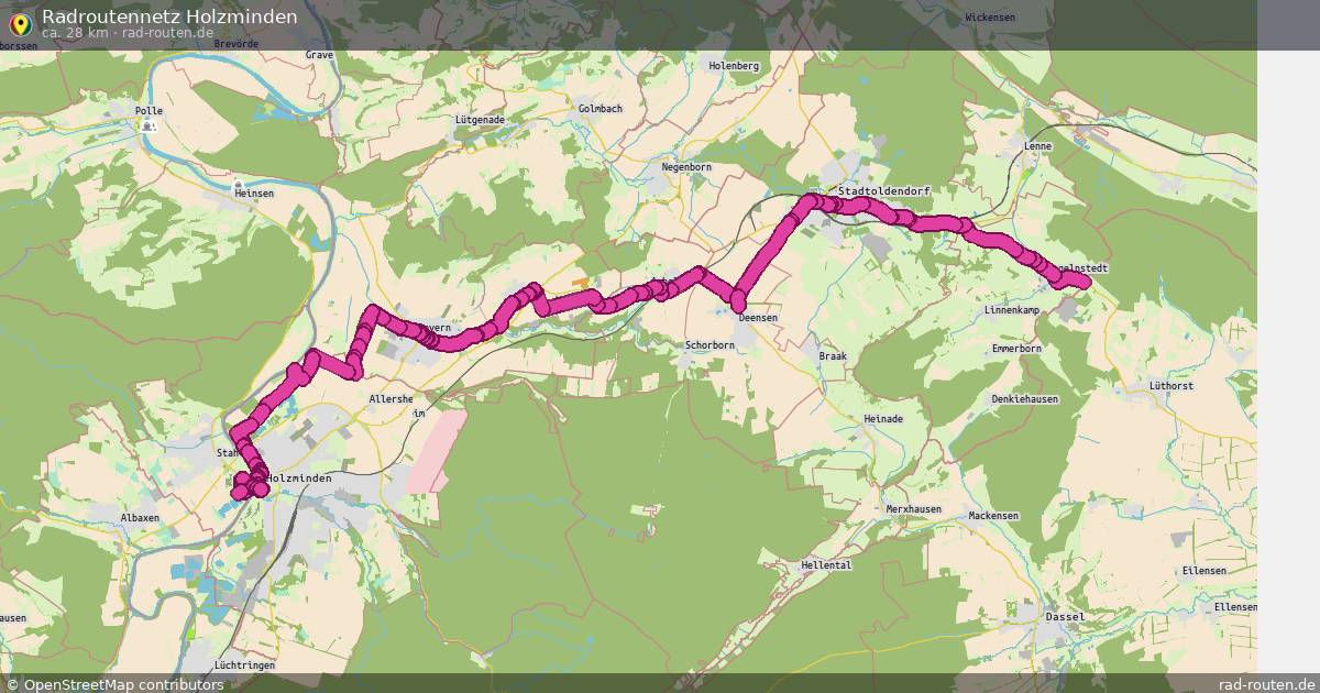 Radroutennetz Holzminden – Fernradroute auf Rad-Routen.de