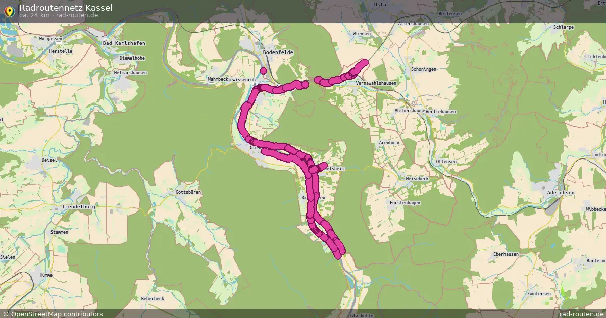 Radroutennetz Kassel – Fernradroute auf Rad-Routen.de