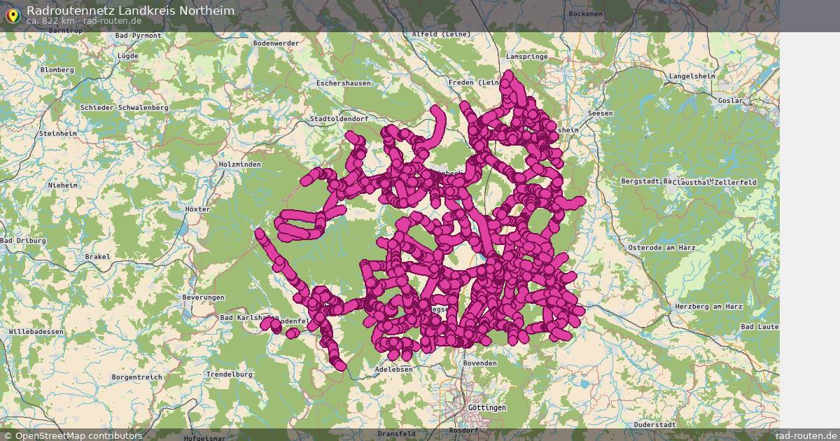 Radroutennetz Landkreis Northeim – Fernradroute auf Rad-Routen.de