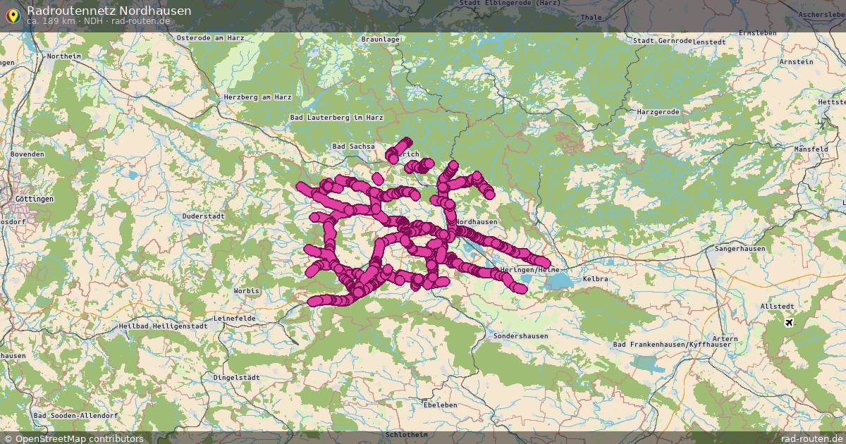 Radroutennetz Nordhausen (NDH) – Fernradroute auf Rad-Routen.de