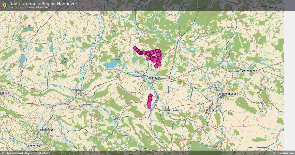 Radroutennetz Region Hannover