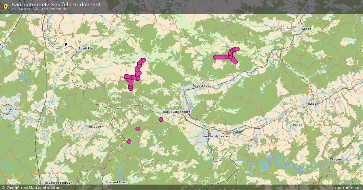 Radroutennetz Saalfeld Rudolstadt (SR) – Fernradroute auf Rad-Routen.de