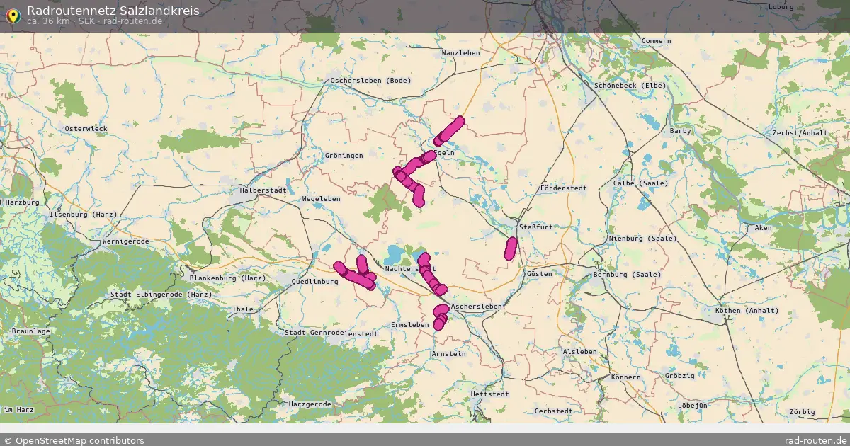 Radroutennetz Salzlandkreis (SLK) – Fernradroute auf Rad-Routen.de