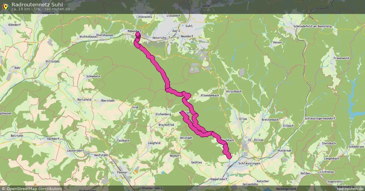 Radroutennetz Suhl (SHL) – Fernradroute auf Rad-Routen.de