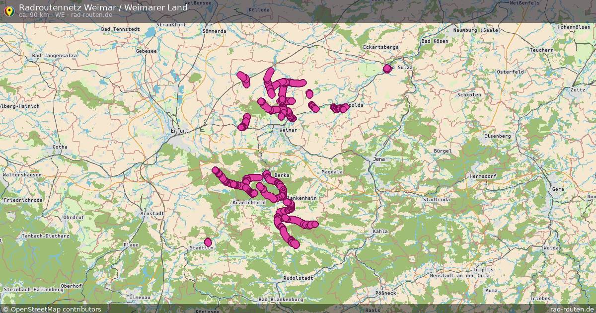 Radroutennetz Weimar / Weimarer Land (WE) – Fernradroute auf Rad-Routen.de