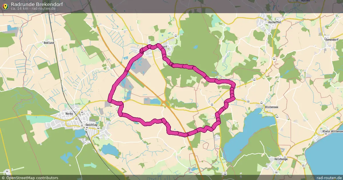 Radrunde Brekendorf – Fernradroute auf Rad-Routen.de