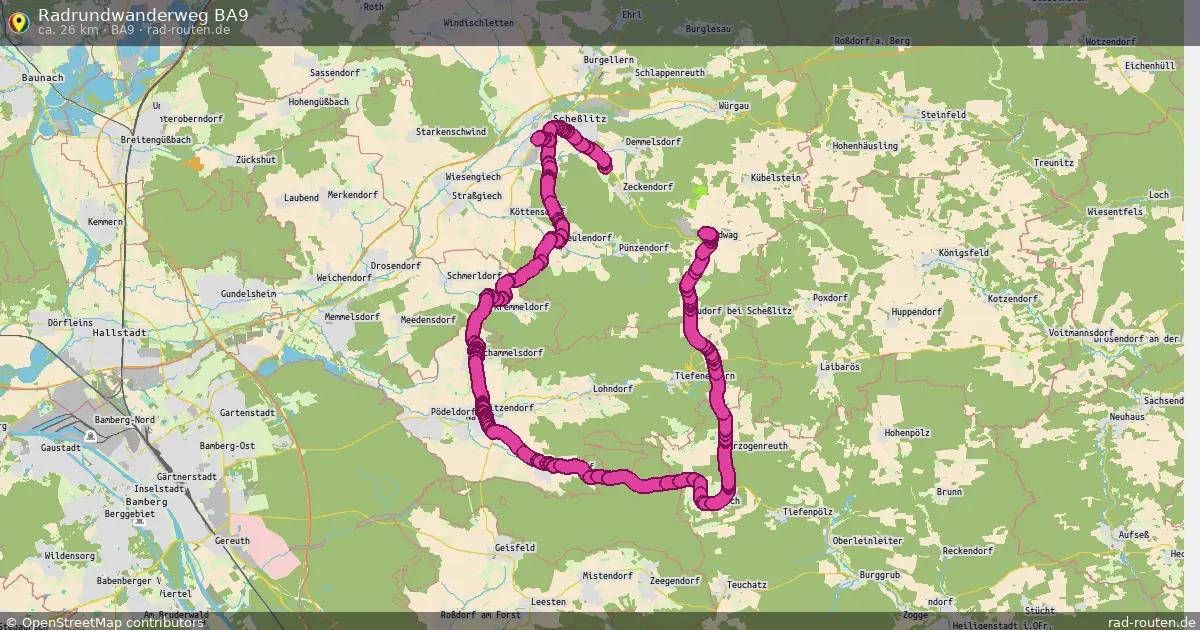 Radrundwanderweg BA9 (BA9) – Fernradroute auf Rad-Routen.de