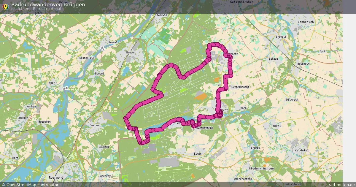 Radrundwanderweg Brüggen (B) – Fernradroute auf Rad-Routen.de