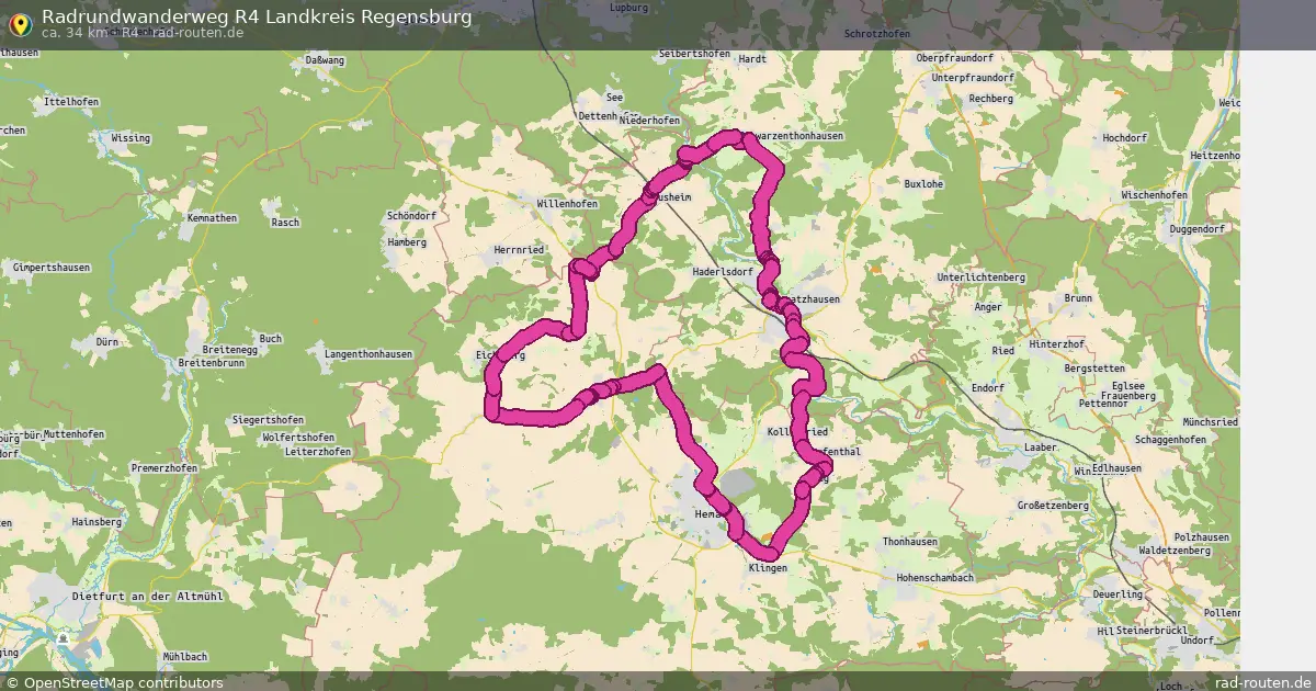 Radrundwanderweg R4 Landkreis Regensburg (R4) – Fernradroute auf Rad-Routen.de
