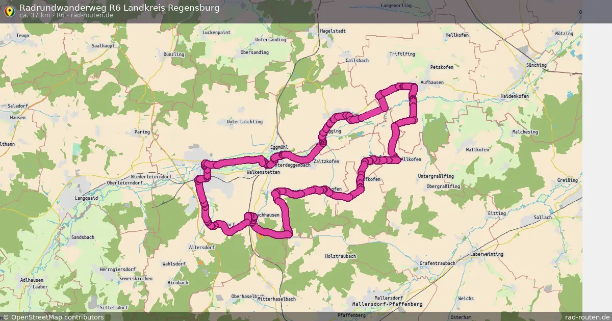 Radrundwanderweg R6 Landkreis Regensburg (R6) – Fernradroute auf Rad-Routen.de