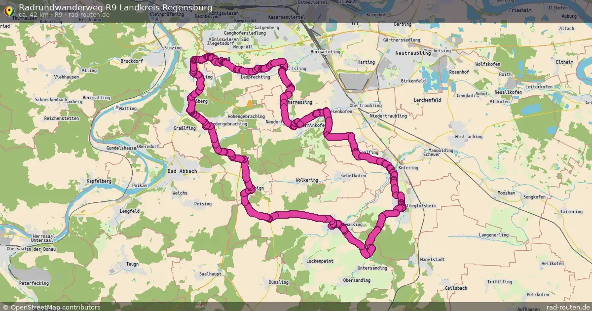 Radrundwanderweg R9 Landkreis Regensburg (R9) – Fernradroute auf Rad-Routen.de