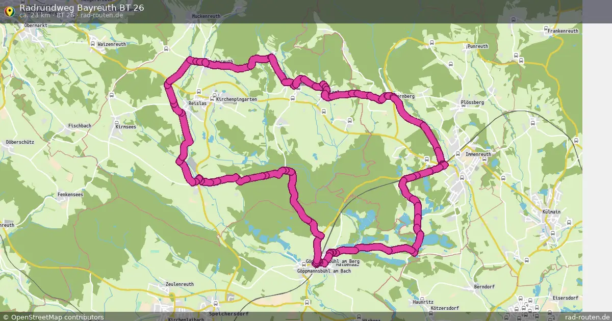 Radrundweg Bayreuth BT 26 (BT 26) – Fernradroute auf Rad-Routen.de