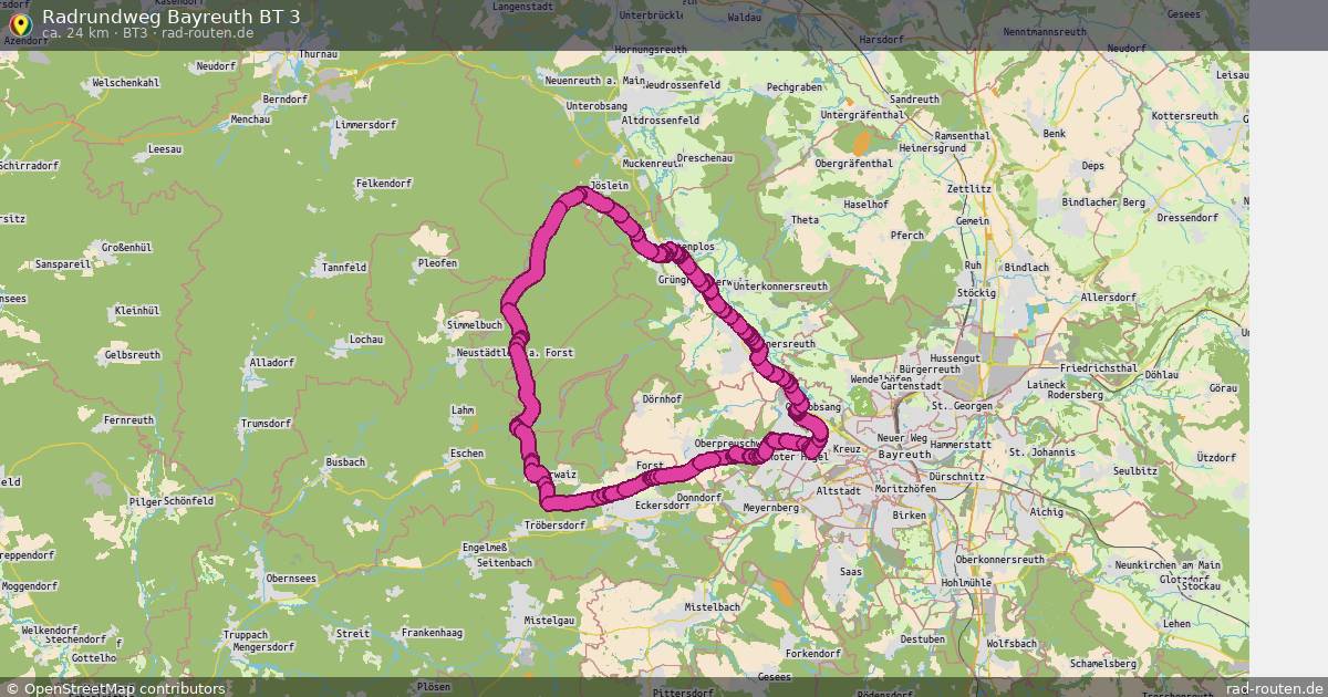 Radrundweg Bayreuth BT 3 (BT3) – Fernradroute auf Rad-Routen.de