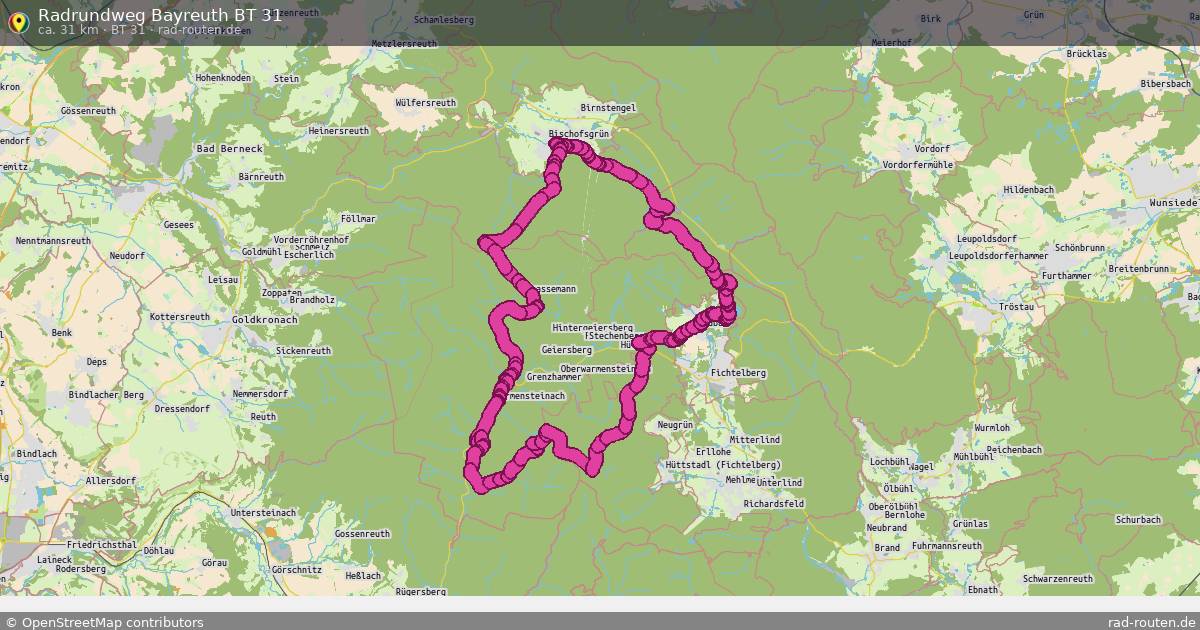 Radrundweg Bayreuth BT 31 (BT 31) – Fernradroute auf Rad-Routen.de