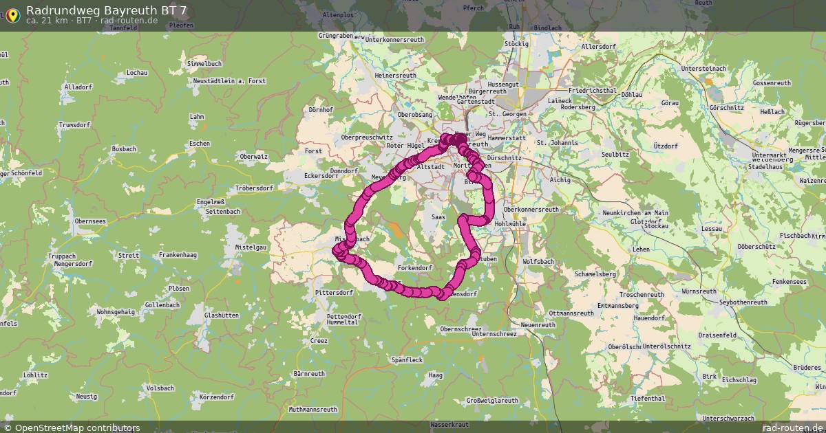 Radrundweg Bayreuth BT 7 (BT7) – Fernradroute auf Rad-Routen.de