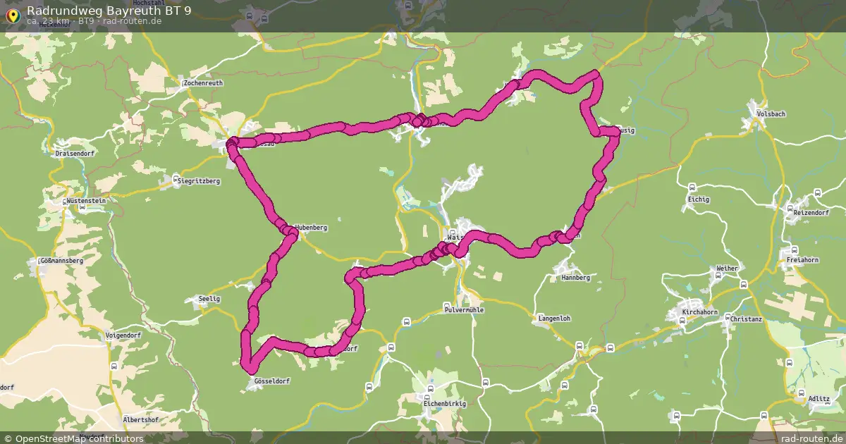 Radrundweg Bayreuth BT 9 (BT9) – Fernradroute auf Rad-Routen.de