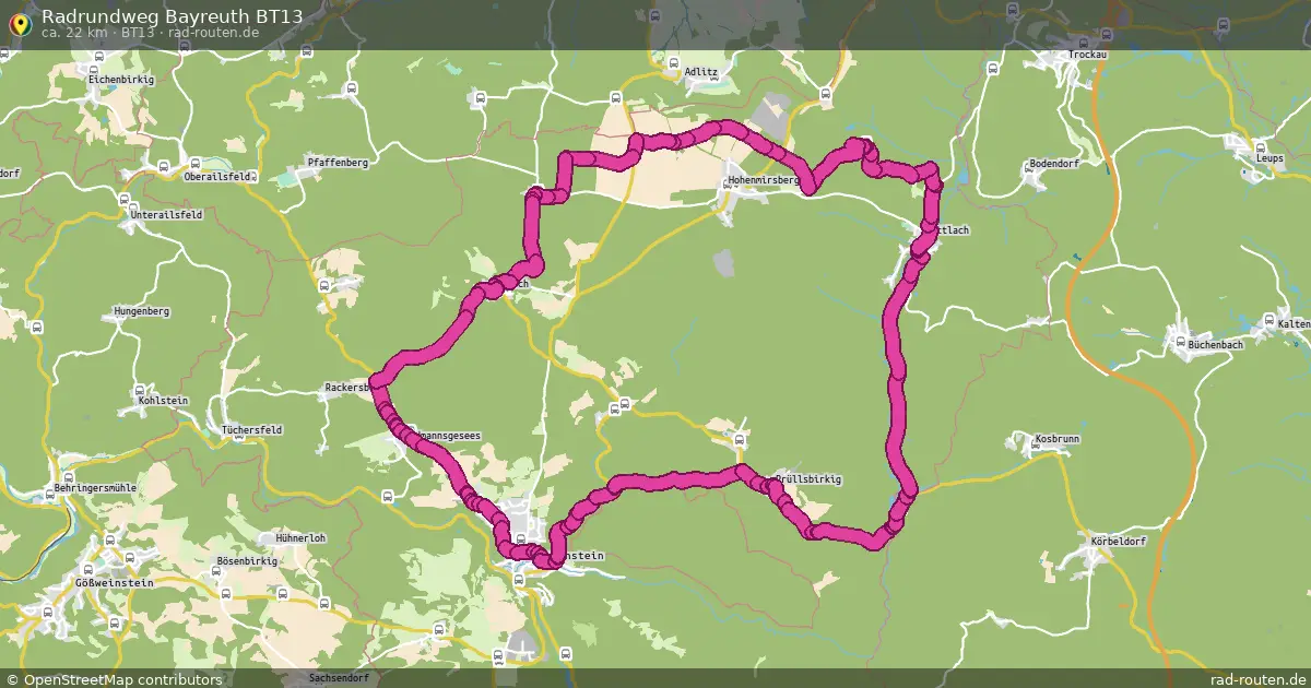 Radrundweg Bayreuth BT13 (BT13) – Fernradroute auf Rad-Routen.de