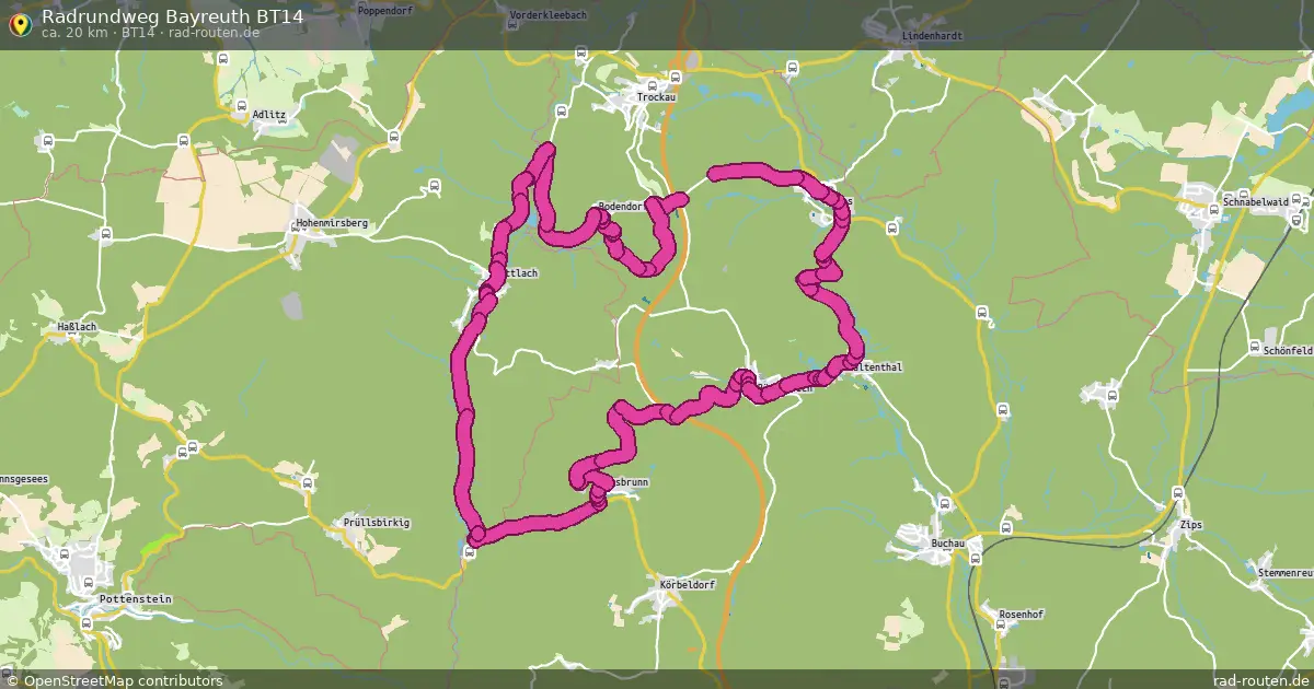 Radrundweg Bayreuth BT14 (BT14) – Fernradroute auf Rad-Routen.de