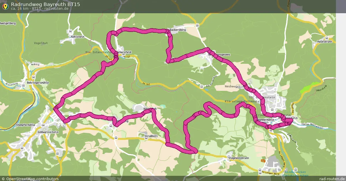 Radrundweg Bayreuth BT15 (BT15) – Fernradroute auf Rad-Routen.de