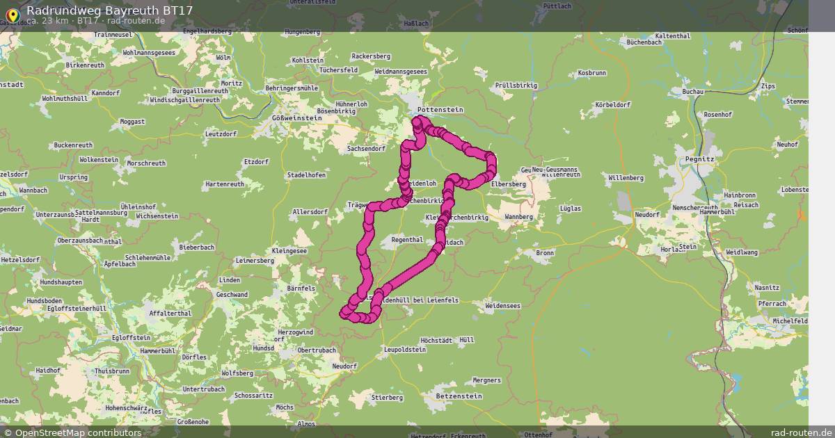 Radrundweg Bayreuth BT17 (BT17) – Fernradroute auf Rad-Routen.de