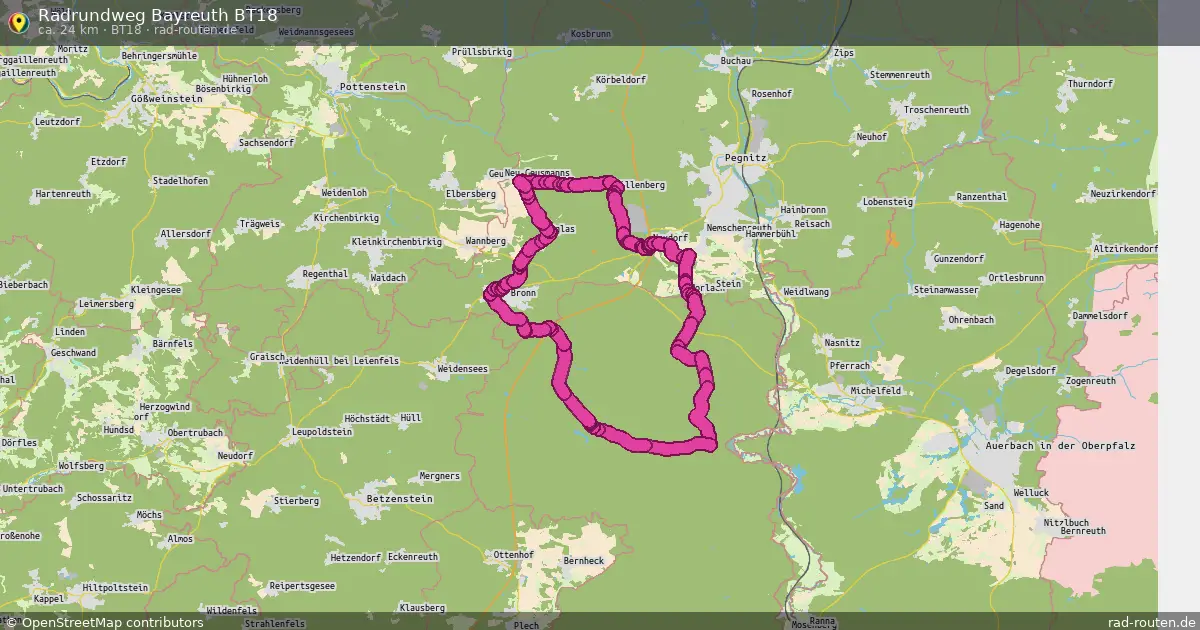 Radrundweg Bayreuth BT18 (BT18) – Fernradroute auf Rad-Routen.de