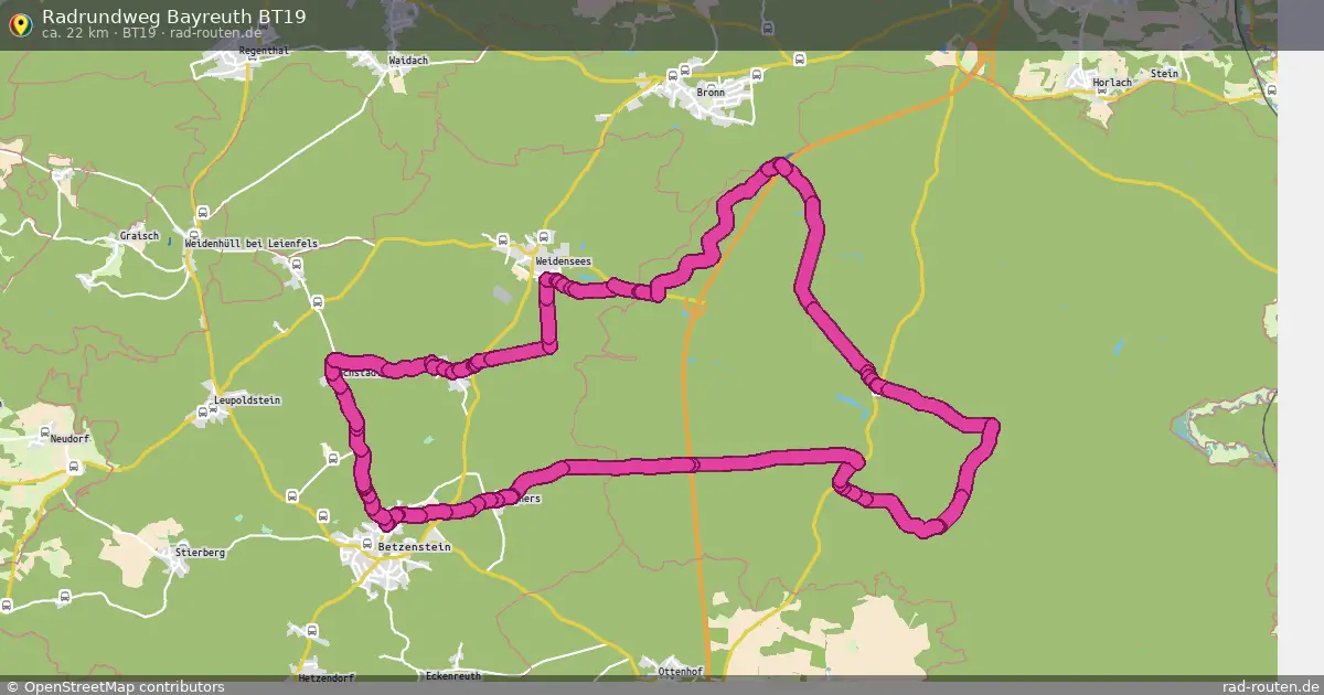 Radrundweg Bayreuth BT19 (BT19) – Fernradroute auf Rad-Routen.de