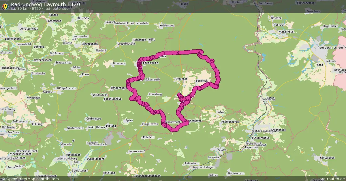 Radrundweg Bayreuth BT20 (BT20) – Fernradroute auf Rad-Routen.de
