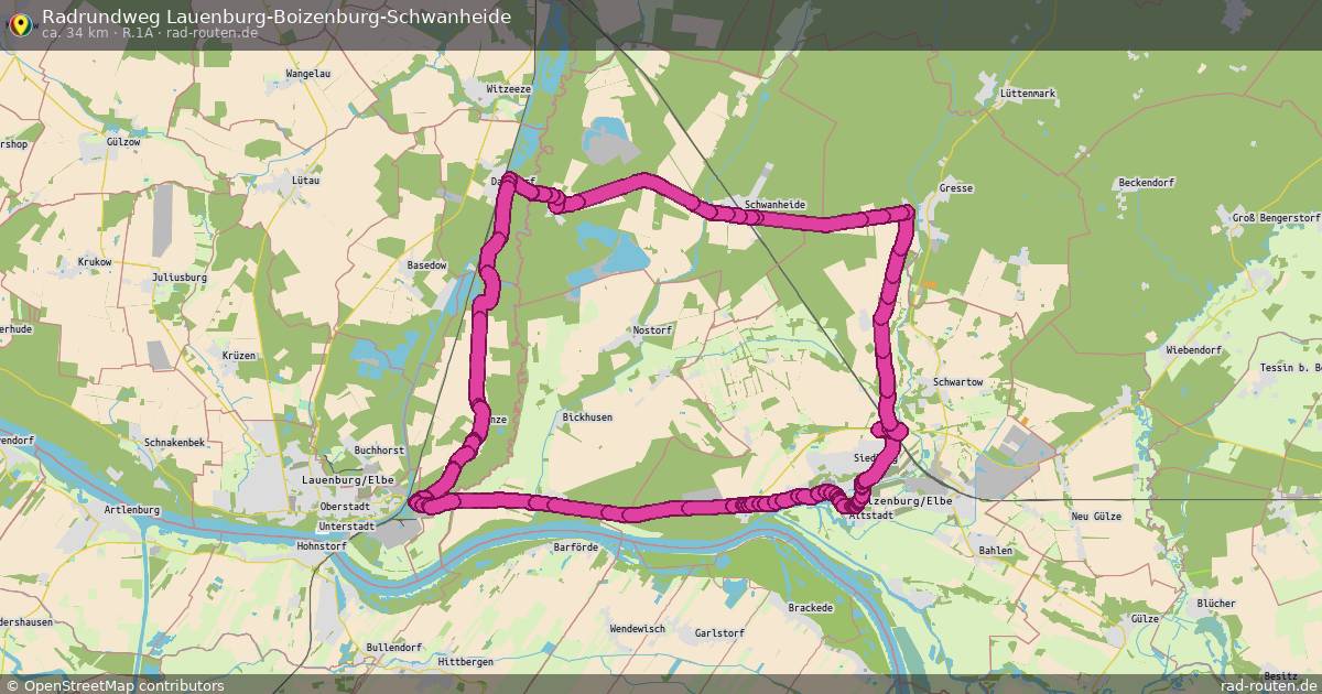 Radrundweg Lauenburg-Boizenburg-Schwanheide (R.1A) – Fernradroute auf Rad-Routen.de