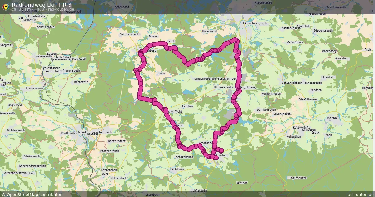 Radrundweg Lkr. TIR 3 (TIR 3) – Fernradroute auf Rad-Routen.de