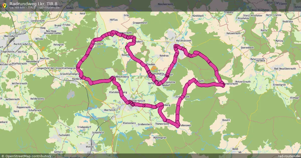 Radrundweg Lkr. TIR 8 (TIR 8) – Fernradroute auf Rad-Routen.de