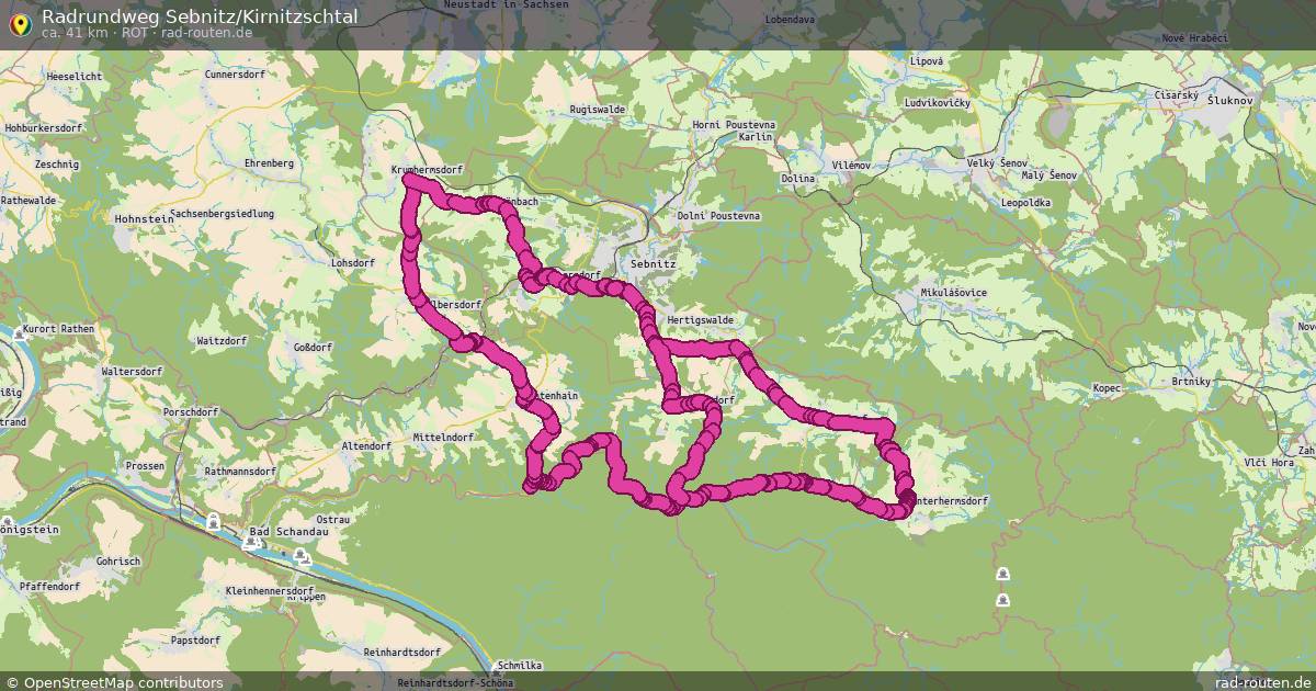 Radrundweg Sebnitz/Kirnitzschtal (rot) – Fernradroute auf Rad-Routen.de