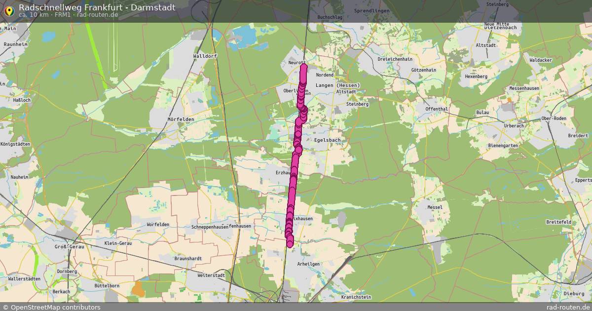 Radschnellweg Frankfurt - Darmstadt (FRM1) – Fernradroute auf Rad-Routen.de