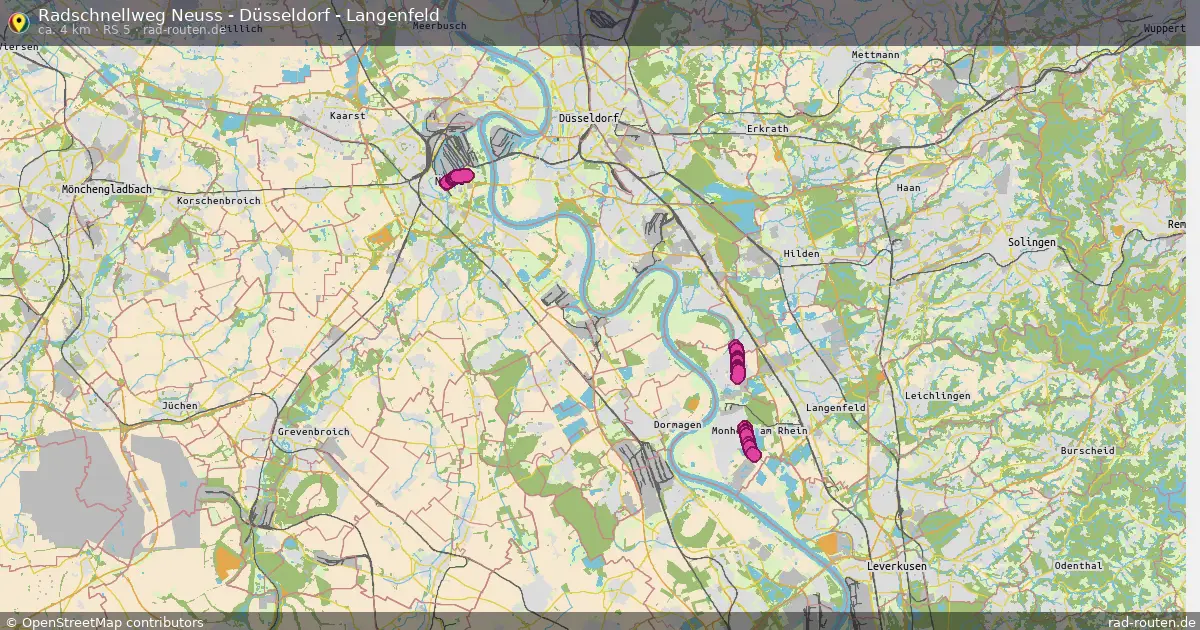 Radschnellweg Neuss - Düsseldorf - Langenfeld (RS 5) – Fernradroute auf Rad-Routen.de