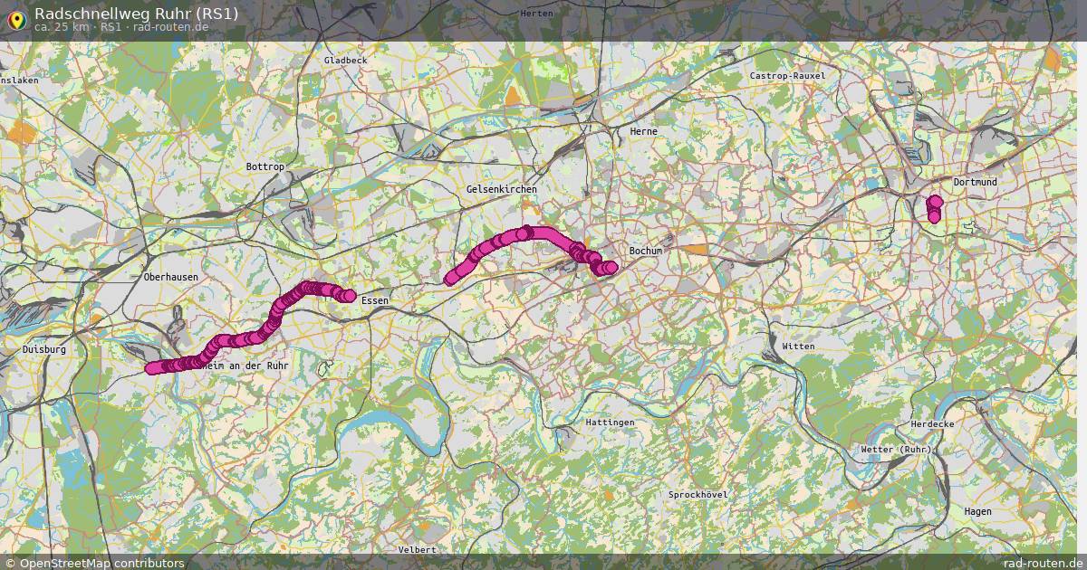 Radschnellweg Ruhr (RS1) (RS1) – Fernradroute auf Rad-Routen.de