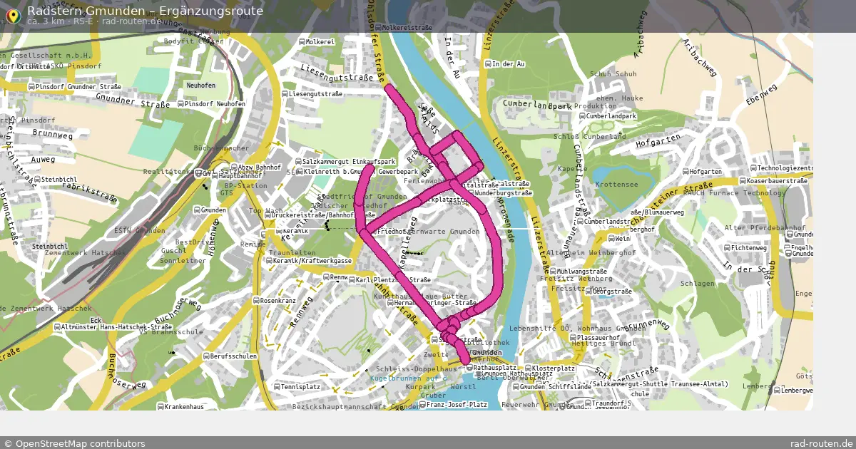 Radstern Gmunden – Ergänzungsroute (RS-E) – Fernradroute auf Rad-Routen.de