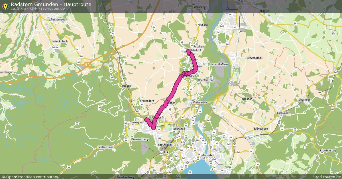 Radstern Gmunden – Hauptroute (RS-H) – Fernradroute auf Rad-Routen.de