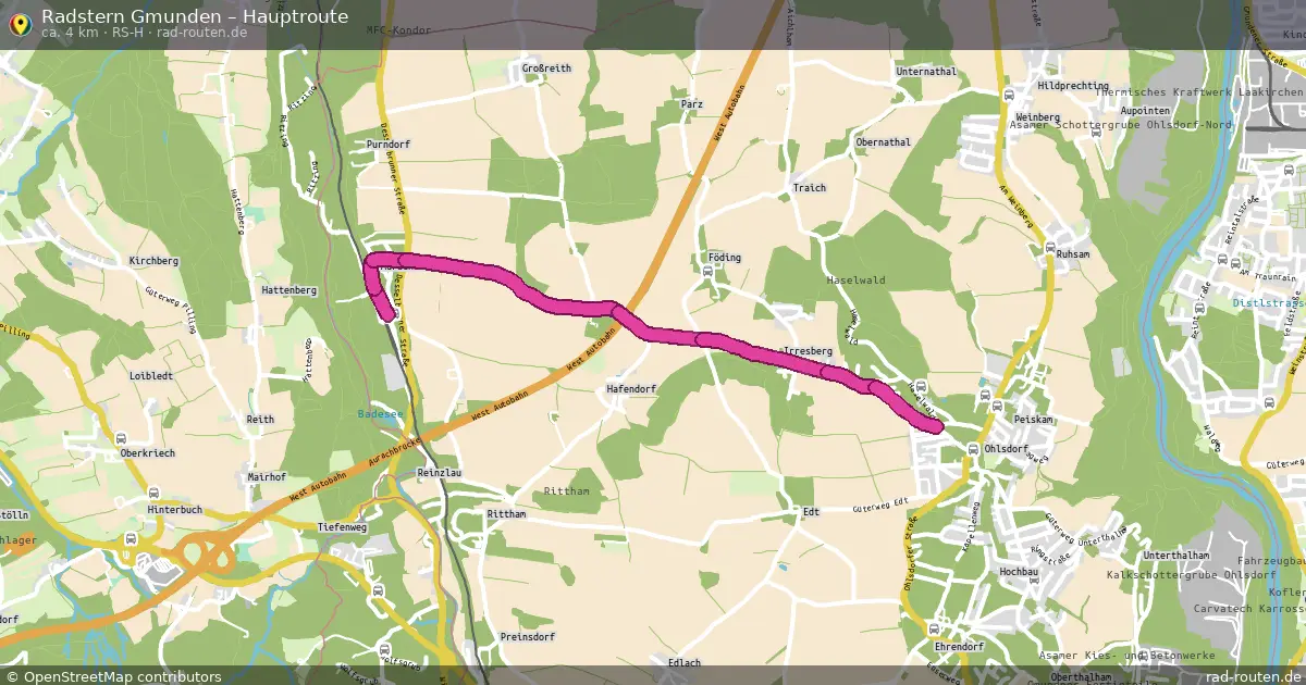 Radstern Gmunden – Hauptroute (RS-H) – Fernradroute auf Rad-Routen.de