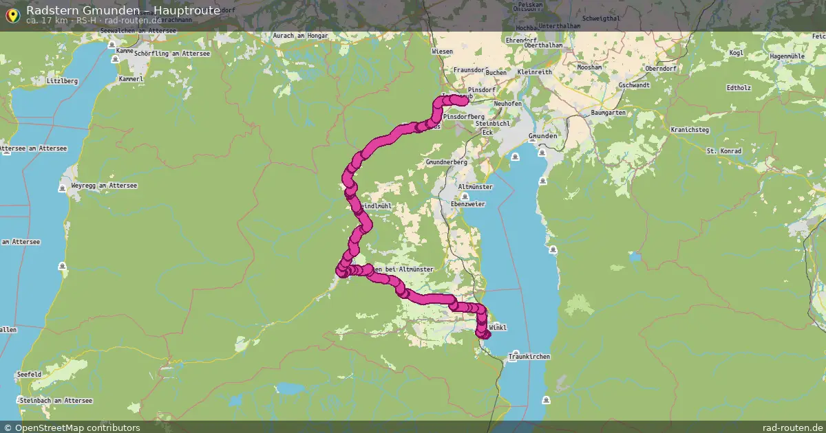 Radstern Gmunden – Hauptroute (RS-H) – Fernradroute auf Rad-Routen.de
