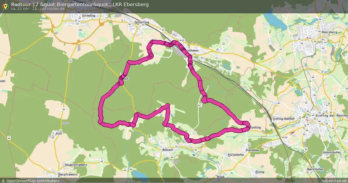 Radtour 12 "Biergartentour", LKR Ebersberg (12) – Fernradroute auf Rad-Routen.de
