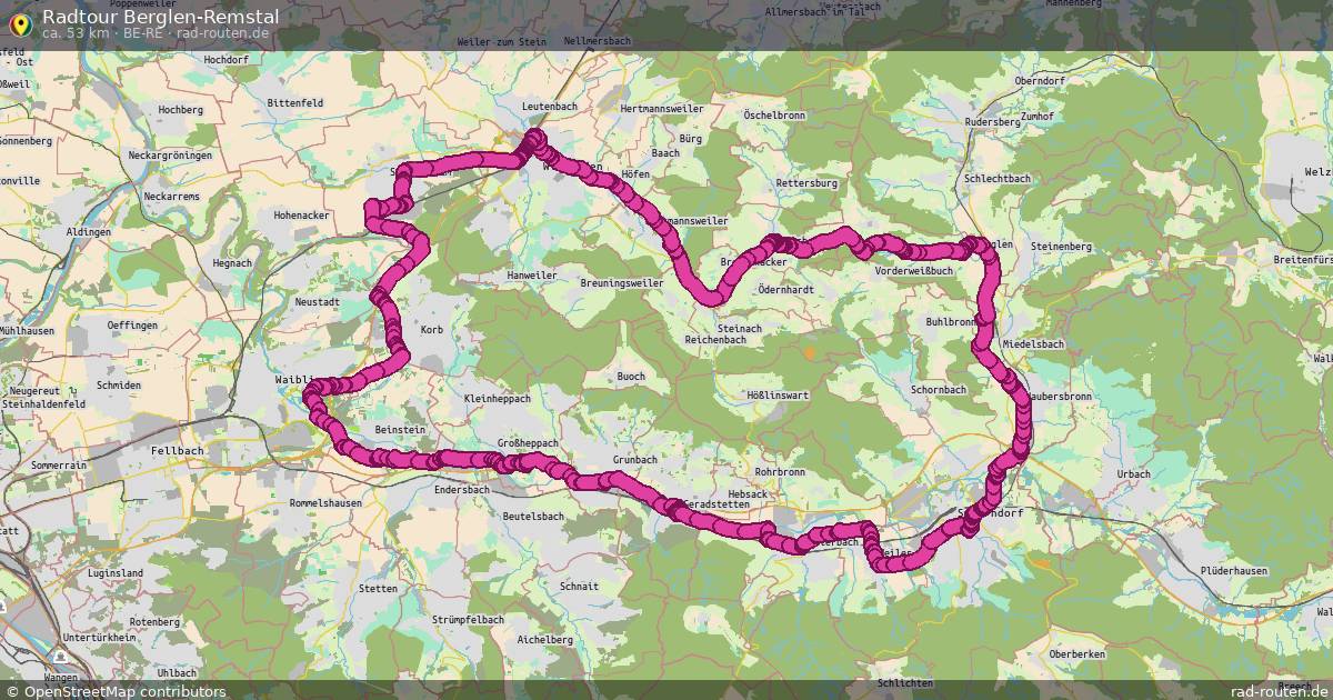 Radtour Berglen-Remstal (Be-Re) – Fernradroute auf Rad-Routen.de