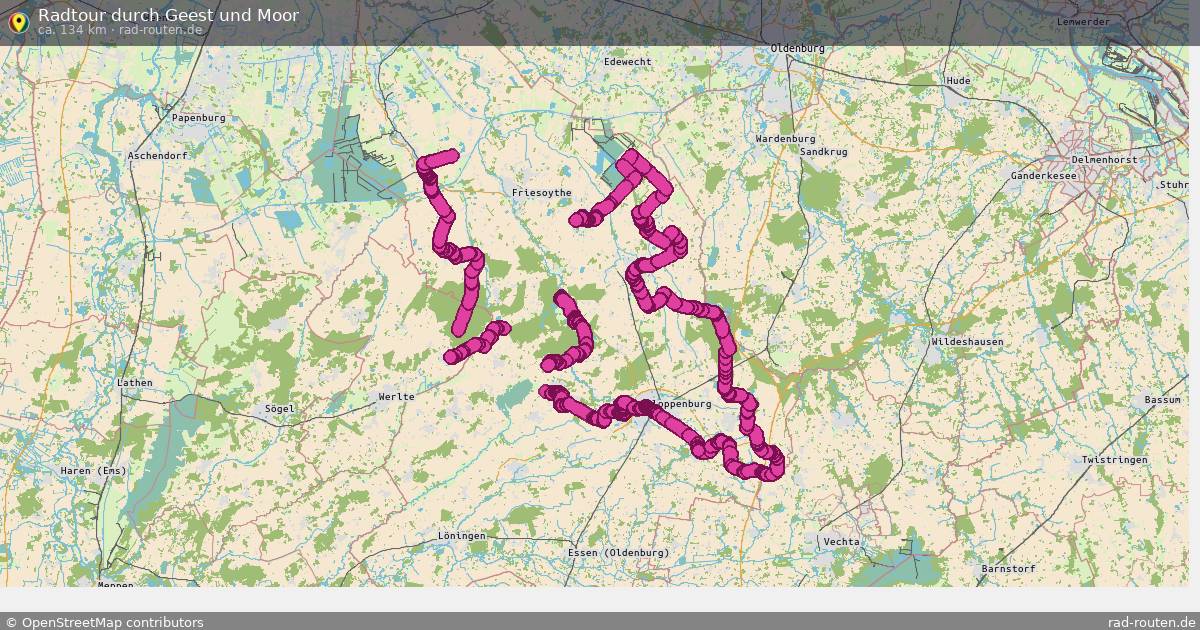 Radtour durch Geest und Moor – Fernradroute auf Rad-Routen.de