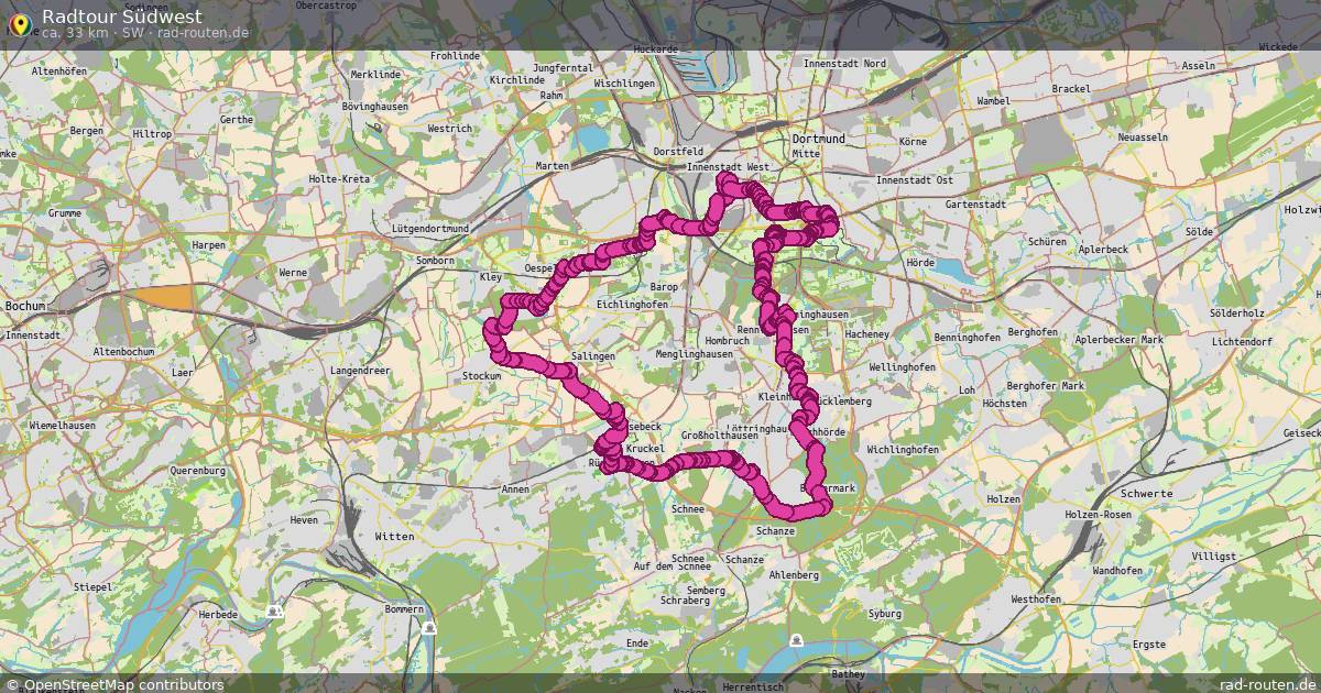 Radtour Südwest (SW) – Fernradroute auf Rad-Routen.de