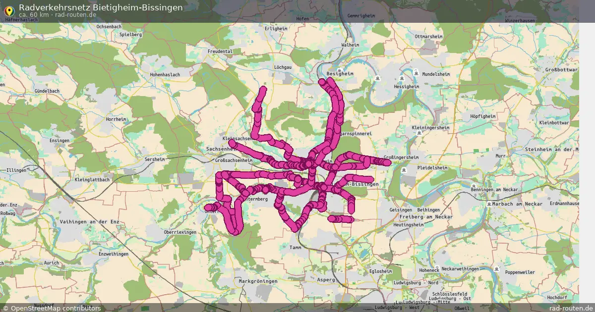 Radverkehrsnetz Bietigheim-Bissingen – Fernradroute auf Rad-Routen.de