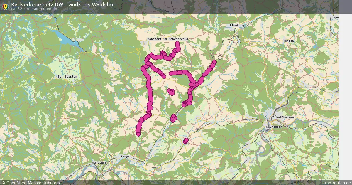 Radverkehrsnetz BW, Landkreis Waldshut