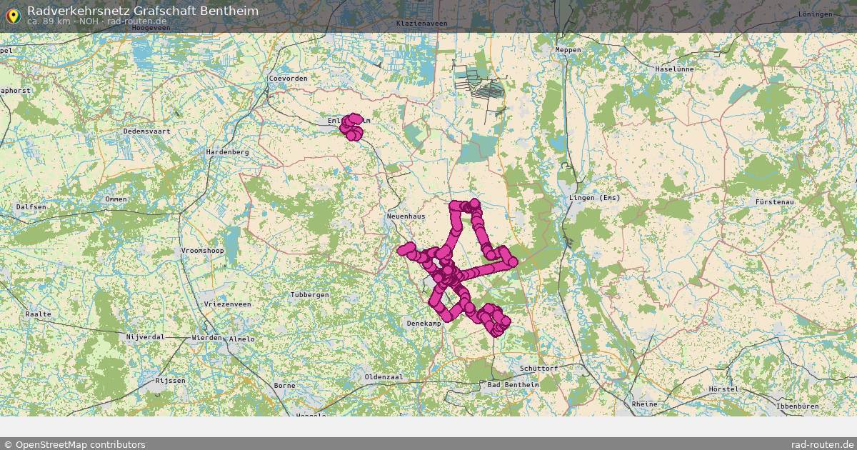 Radverkehrsnetz Grafschaft Bentheim (NOH) – Fernradroute auf Rad-Routen.de