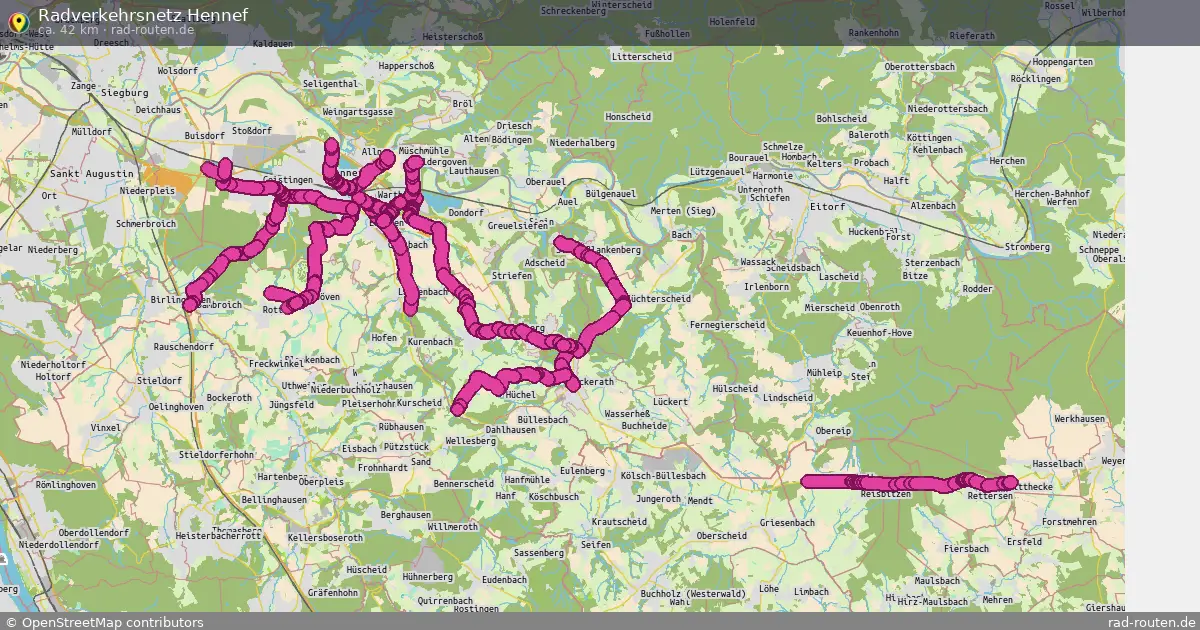 Radverkehrsnetz Hennef – Fernradroute auf Rad-Routen.de
