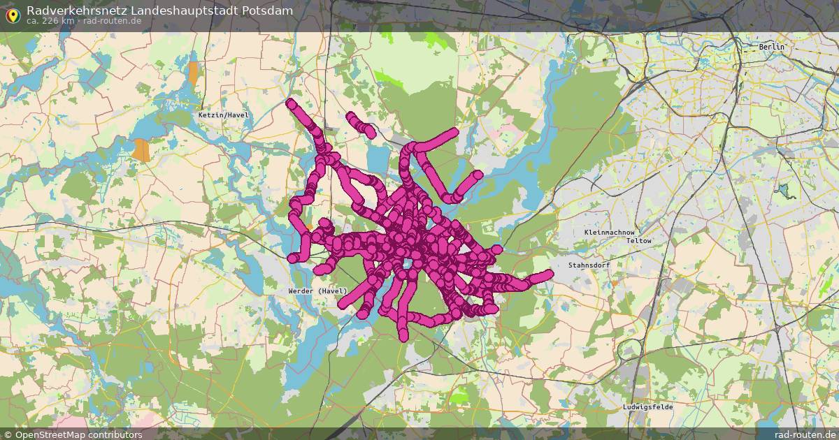 Radverkehrsnetz Landeshauptstadt Potsdam – Fernradroute auf Rad-Routen.de
