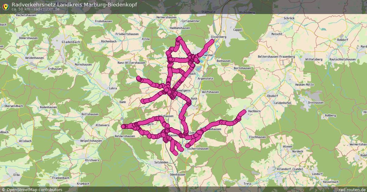 Radverkehrsnetz Landkreis Marburg-Biedenkopf – Fernradroute auf Rad-Routen.de